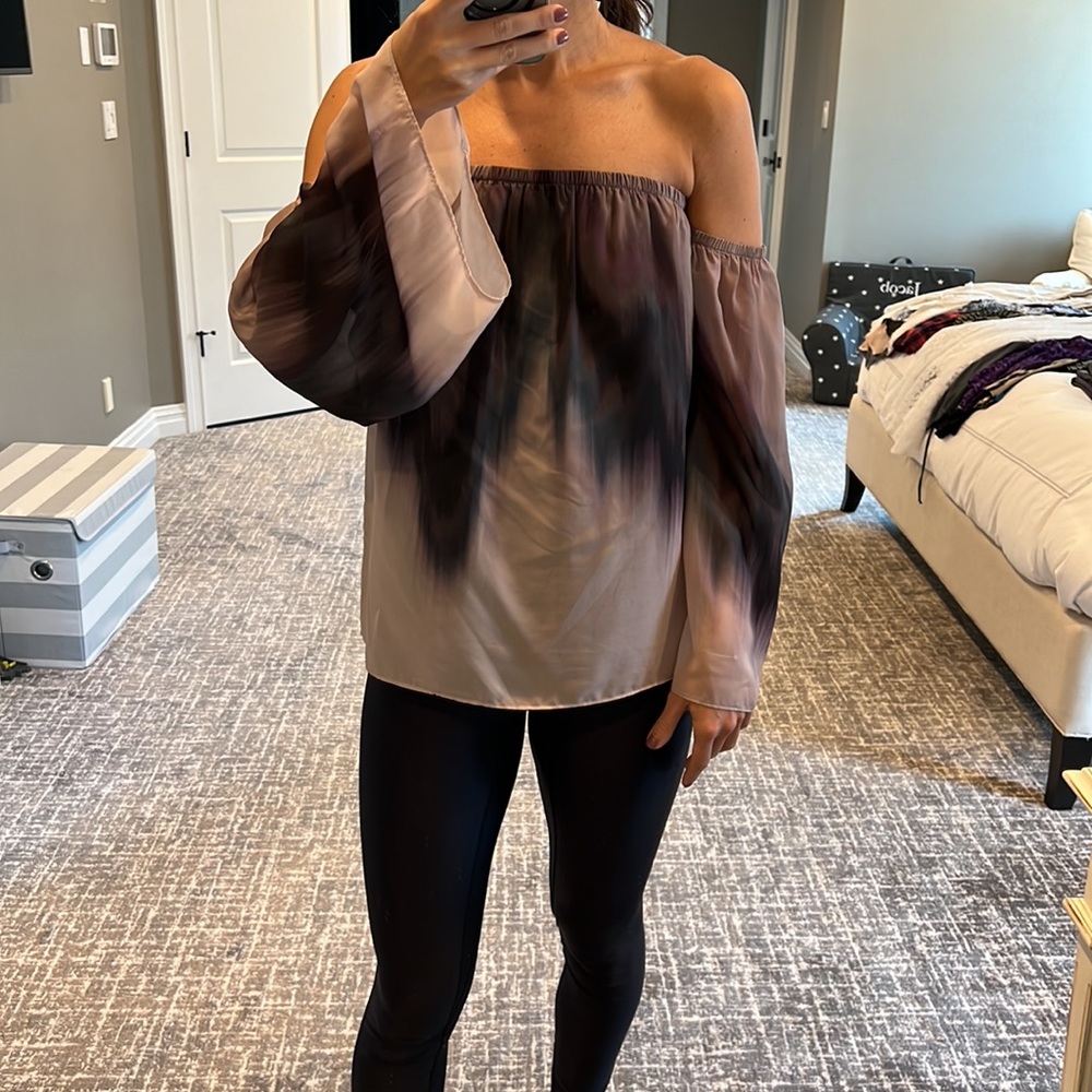 Bailey 44 Ombré Purple Off the Shoulder Flowy Long Sleeve